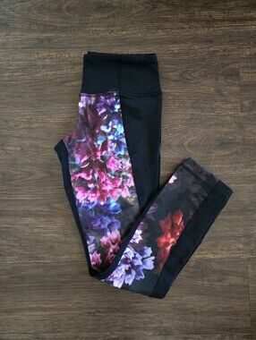 Vintage Lululemon Black and Floral Leggings